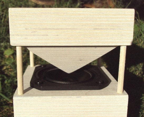 Petite version of the Lumi baltic birch omnidirectional speakers