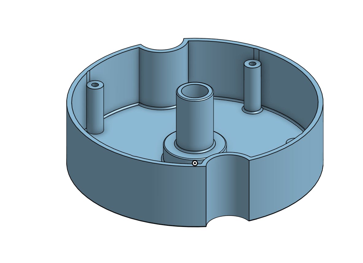 CAD render of the custom gravel dish designed for the air plants